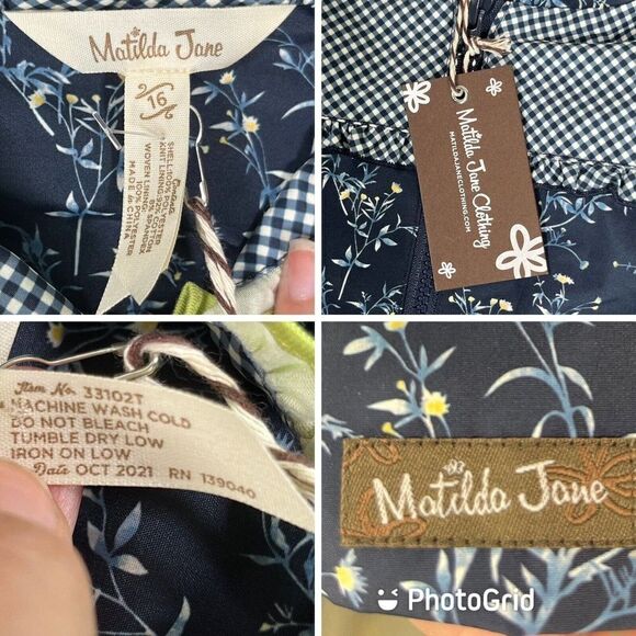 NewMatilda Jane Girls Blue Hooded Jacket Size 16 Floral Enchanted Garden - Picture 4 of 15